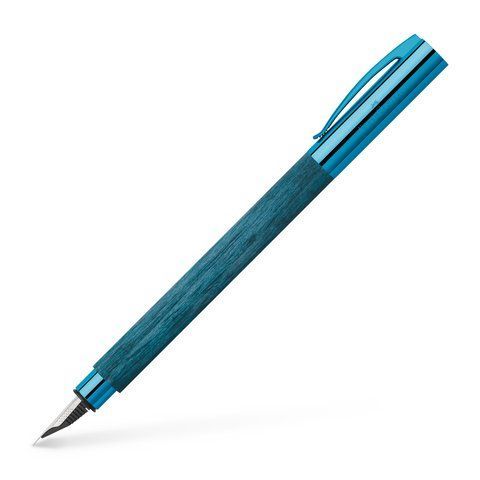 Ручка перьевая Faber-Castell Ambition Blue Wood, корпус древесина граба, перо F (0,5 мм), 148031 148031 фото