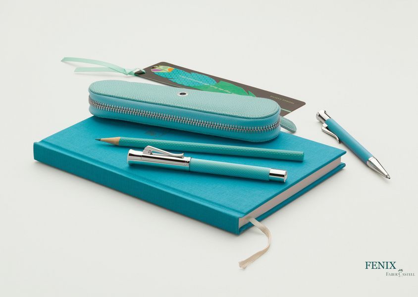 Кожаный футляр для 1 ручки Graf von Faber-Castell Standard case Epsom, Turquoise, цвет бирюзовый, 118885 118885 фото