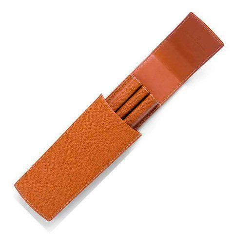 Шкіряний футляр на 3 ручки Graf von Faber-Castell Sliding case for 3 pens Epsom Сognac, колір коричневий, 118812 118812 фото