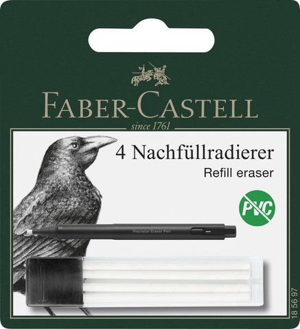 Сменные ластики Faber-Castell Precision Eraser Pen для удаления графитного грифеля, угля, 185697 185697 фото