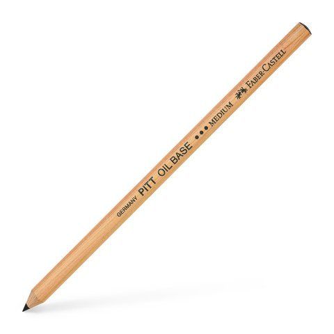 Олівець на олійній основі Faber-Castell Pitt Oil Base, колір середній чорний (black medium) №199, 112603 112603 фото