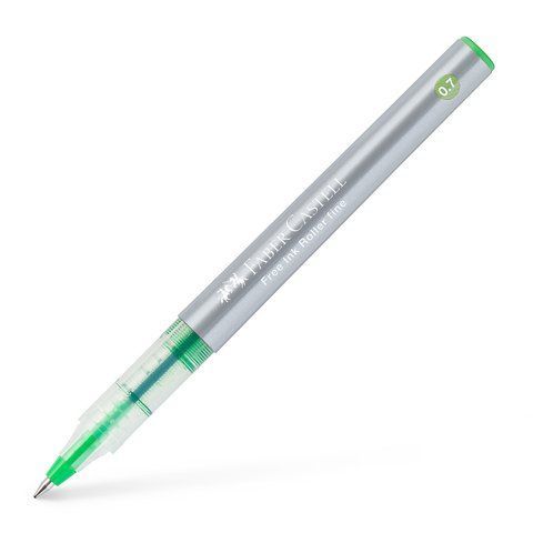 Ручка-ролер Faber-Castell Free Ink rollerball, колір чорнила світло-зелений, 0,7 мм, одноразова, 348166 348166 фото