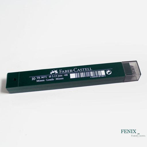 Графітний грифель для цангових олівців Faber-Castell ТК 9071 тверд. 4B (3.15 мм), 10 шт. у пеналі, 127104 127104 фото