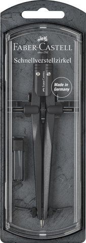 Циркуль Faber-Castell QUICK-SET Compass Stream 2019 чорний корпус, діаметр до 340 мм, 174530 174530 фото