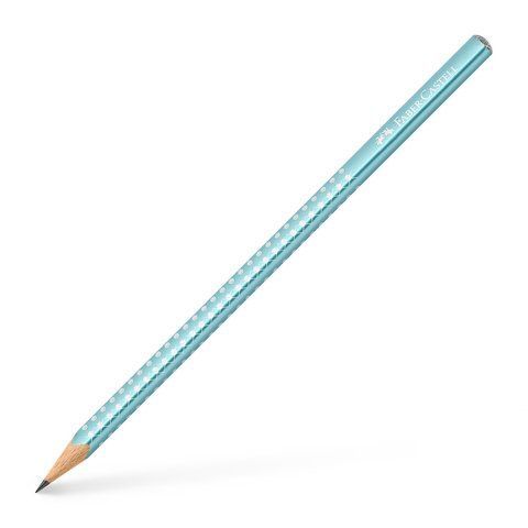Олівець чорнографітний Faber-Castell Grip Sparkle Pearl ocean metallic корпус блакитний металік, 118262 118262 фото