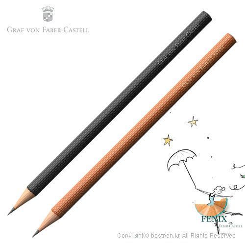 Олівці чорнографітні Graf von Faber-Castell 3 graphite pencils Guilloche Black, корпус чорний 3 шт., 118622 118622 фото