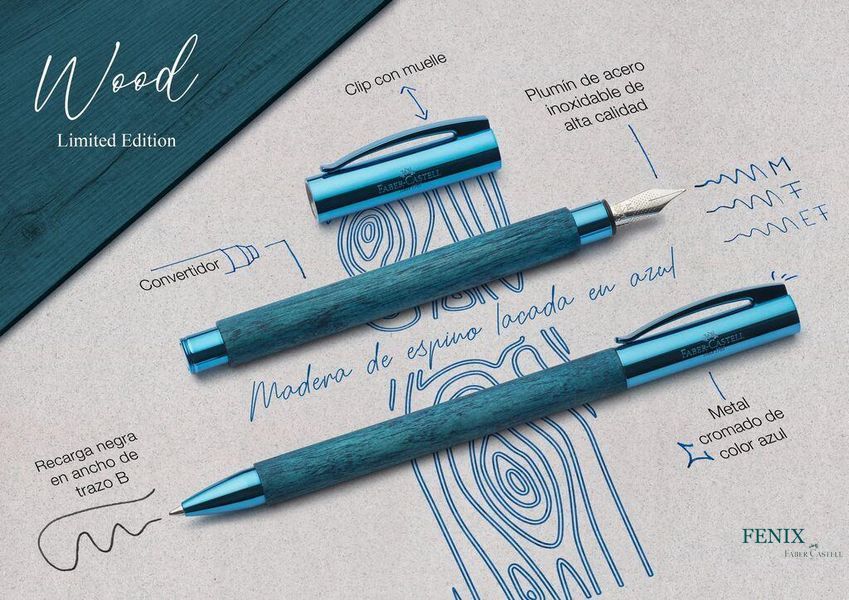 Ручка кулькова Faber-Castell Ambition Blue Wood, корпус деревина граба, 148035 148035 фото