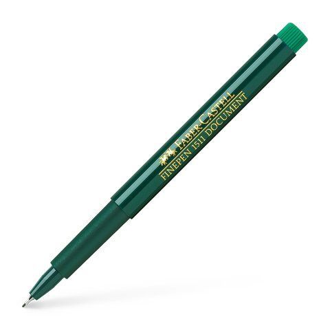 Капиллярная ручка Faber-Castell FINEPEN 1511 Document зеленая 0,4 мм, 151163 151163 фото