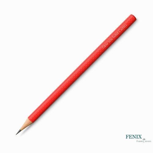 Олівці чорнографітні Graf von Faber-Castell 3 graphite pencils Guilloche Red, корпус червоний 3 шт, 118632 118632 фото
