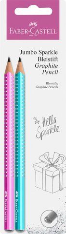 Набор Faber-Castell 2 утолщенных чернографитных карандаша Jumbo Grip Sparkle, 111678 111678 фото