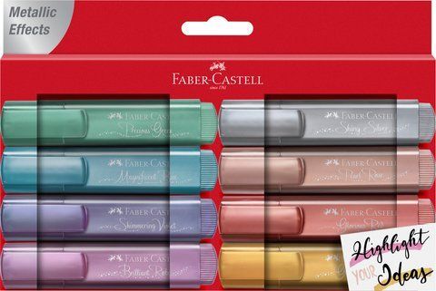 Набор маркеров текстовыделителей Faber-Castell Highlighter TL 46 Metallic, 8 цветов металликов, 154689 154689 фото