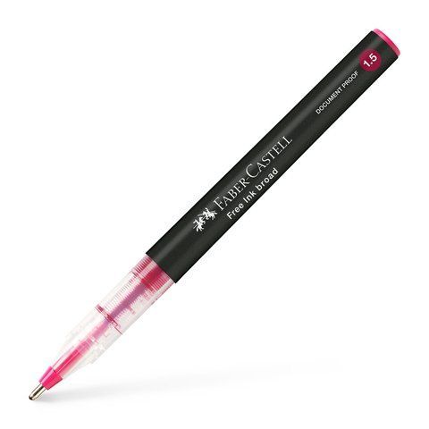 Ручка-ролер Faber-Castell Free Ink rollerball, колір чорнила темно-червоний, 1,5 мм, одноразова, 348326 348326 фото