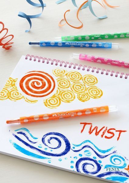 Крейда воскова, що викручується в пластиковому корпусі Faber-Castell, колір срібний 1358837663 фото
