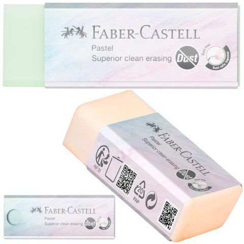 Ластик виниловый Faber-Castell Dust-free Pastel, цвета пастельные ассорти, 187392 187392 фото