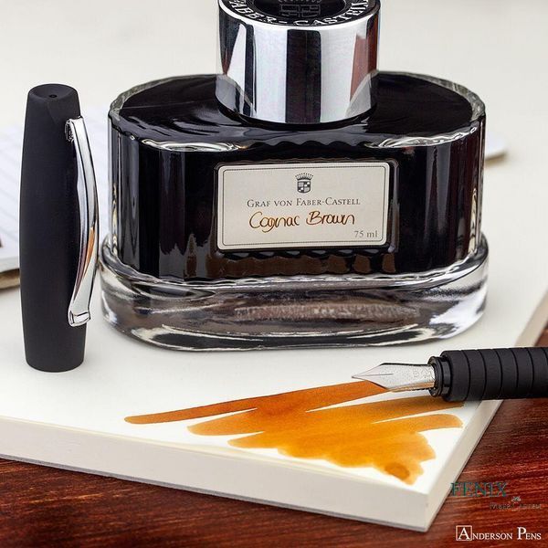 Чорнило Graf von Faber-Castell Cognac Brown у скляній баночці 75 мл, колір коричневий, 141016 141016 фото