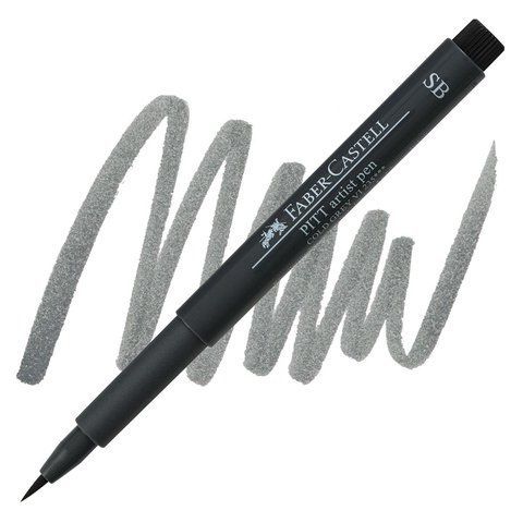 Ручка-пензлик капілярна Faber-Castell Pitt Artist Pen Soft Brush, колір холодний сірий VI № 235, 167835 167835 фото