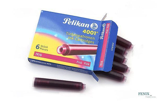 Картриджі чорнильні Pelikan 4001 TP/6 Pink 6 штук, короткі, колір рожевий, 321075 321075 фото