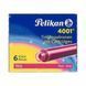 Картриджі чорнильні Pelikan 4001 TP/6 Pink 6 штук, короткі, колір рожевий, 321075 321075 фото 1