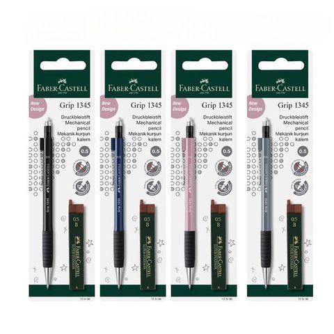 Олівець механічний Faber-Castell GRIP 1345 колір корпусу асорті (0,5 мм) + грифеля, 133496 133496 фото